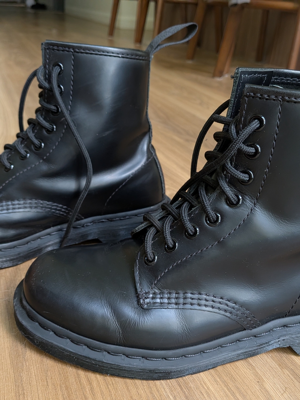 Dr. Martens 1460 Mono Black Smooth Leather 8-Eye Lace-Up Boots